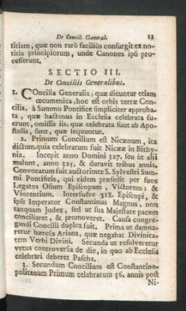 Sectio III. De Conciliis Generalibus