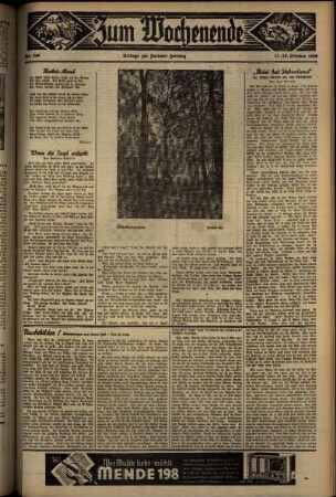 Zweite Ausgabe vom Samstag, den 17. Oktober 1936.
