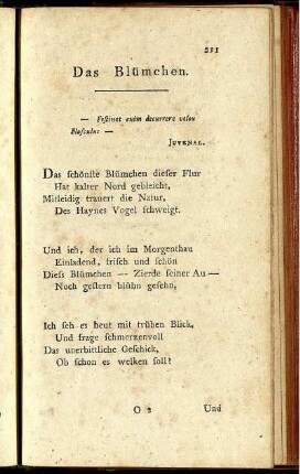Das Blümchen. - Die Schöpfung.