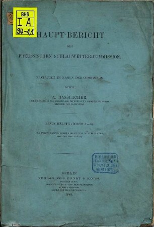 Haupt-Bericht der Preussischen Schlagwetter-Commission, 1,1. Bogen 1 - 8