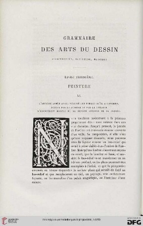 20: Grammaire des arts du dessin, 3, Peinture, 11-12 : architecture, sculpture, peinture