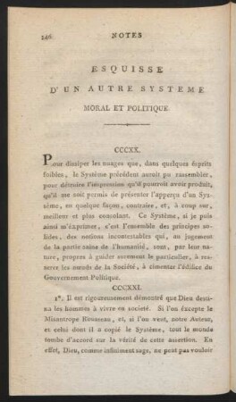 Esquisse D'Un Autre Systeme