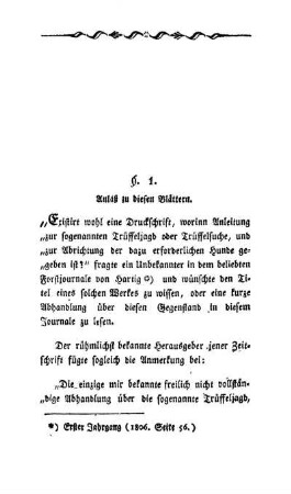 §. 1. Anlaß zu diesen Blättern.