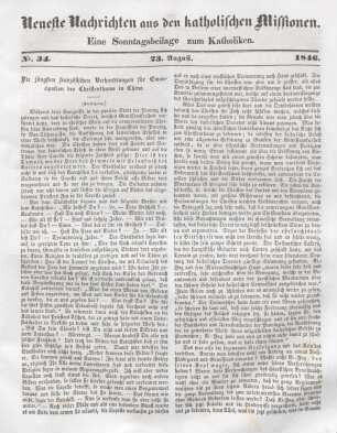 Neueste Nachrichten aus den katholischen Missionen Nr. 34