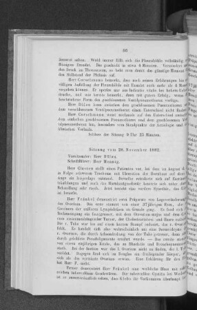 Sitzung vom 28. November 1882.