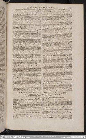 In Tertiam Epistolam Johannis Apostoli Catholica Expositio Ecclesiastica