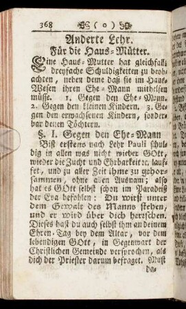 Anderte Lehr. Für die Haus-Mütter.