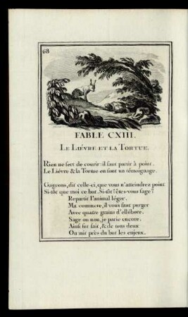 Fable CVIII. Le Liévre Et La Tortue.