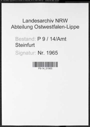 Sterberegister Standesamt Amt Steinfurt