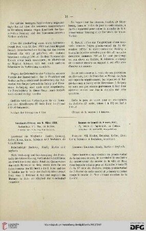 Vorstands-Sitzung am 9. März 1900 / Séance du Comité du 9 mars 1900