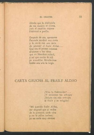 Carta gaucha al Fraile Aldao