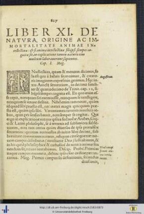 Liber XI. De Potentiis Animae Intellectuae.