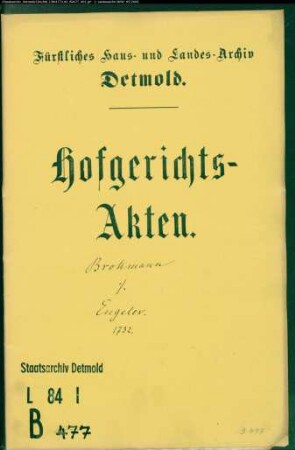 Brockmann zu Stadenhausen gegen Engeler zu Hagen