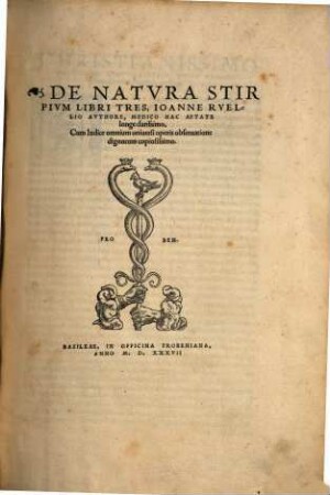 De Natvra Stirpivm : Libri Tres