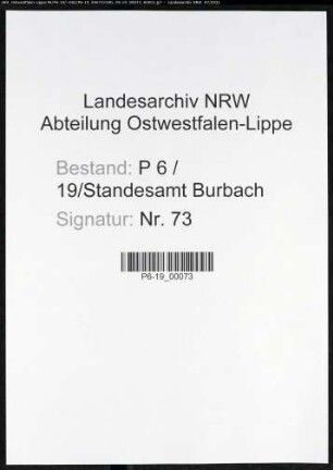 Heiratsregister Standesamt Burbach