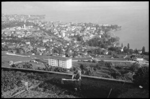 Vevey: Blick von der Corniche auf Vevey