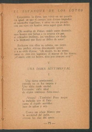 V - Una dama sentimental