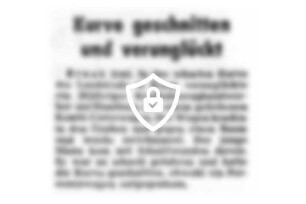 Kurve geschnitten und verunglückt