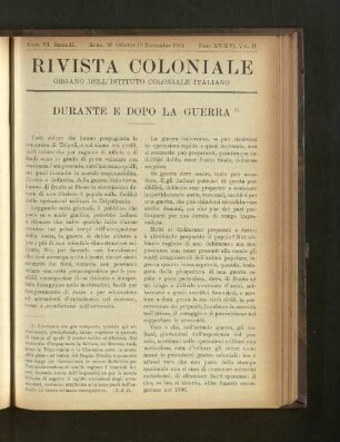 Durante E Dopo La Guerra.
