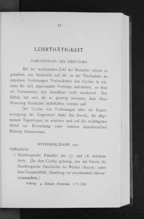 Winterhalbjahr 1891