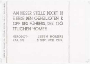 Homers Grab, Ios: Inschrift auf Deutsch 1:1