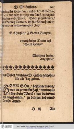 Ein Gebet/ welches D. Luther gewöhnlich alle Tag gebetet.