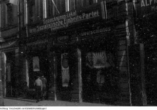 Dresden, Bühlau, Kurhaus. Gründungsparteitag der SED. Vereinigung der sächsischen SPD und der sächsischen KPD zur SED, 7. April 1946