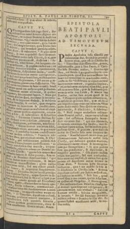Epistola Beati Pavli Apostoli Ad Timothevm Secvnda.
