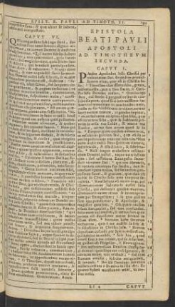Epistola Beati Pavli Apostoli Ad Timothevm Secvnda.