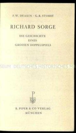 Englische Biografie über den russischen Spion Richard Sorge in deutscher Übersetzung