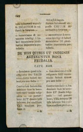128-130, De Hiis Quibus Ut Indignis Auferuntur Bona Feudalia. Capitulum XIIII. - Capitulum XV.