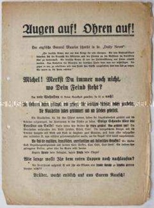 Aufruf der Deutschnationalen Volkspartei zum Beitritt und zur Wahl der Nationalversammlung 1919