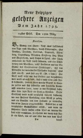 24stes Stück. Den 23ten März.