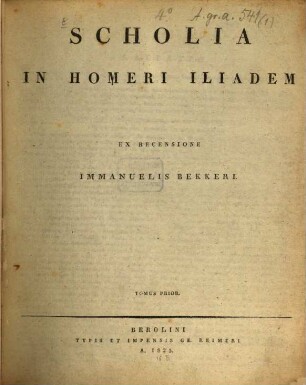 Scholia in Homeri Iliadem, 1