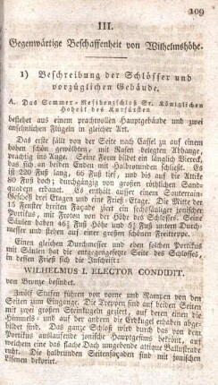 1) Beschreibung der Schlösser und vorzüglichen Gebäude.