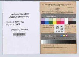 Entnazifizierung Johann Doetsch , geb. 18.12.1888 (Regierungsoberinspektor)