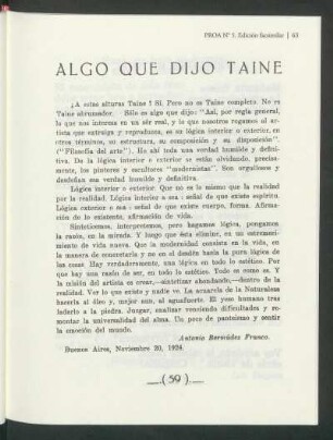 Algo que dijo Taine