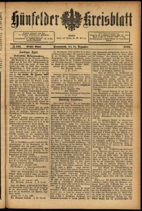 Ausgabe vom Freitag, den 11. Dezember 1896.