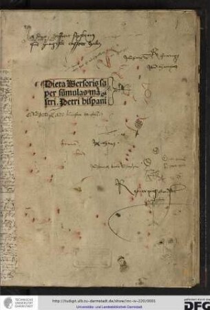 Dicta super septem tractatus Petri Hispani (cum textu)