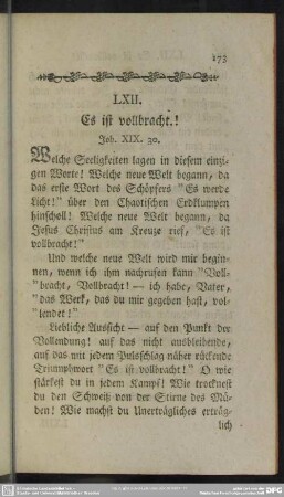 LXII. Es ist vollbracht! Joh. XIX. 30