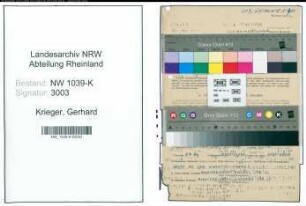 Entnazifizierung Gerhard Krieger , geb. 07.11.1910 ()
