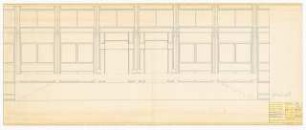 Hochschulbibliothek, Karlsruhe Neubau: Haupteingang Eingangspodest Ansicht Straßenseite, 1:20
