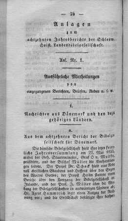 Anlagen zum achtzehnten Jahresberichte der Schlesw. Holst. Landesbibelgesellschaft.