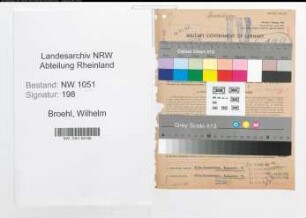 Entnazifizierung Wilhelm Broehl , geb. 16.05.1894 (Spediteur)