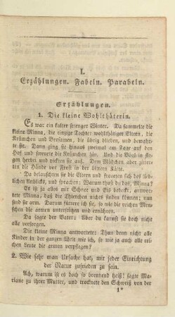 I. Erzählungen. Fabeln. Parabeln