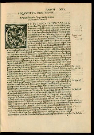 Poggii florentini Oratio habita in funere Cardinalis florentini.