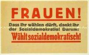 Wahlaufruf der SPD an Frauen