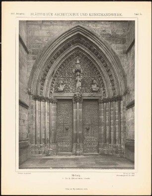 Elisabethkirche, Marburg: Westportal (aus: Blätter für Architektur und Kunsthandwerk, 16. Jg., 1903, Tafel 84)