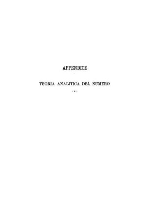 Appendice. Teoria del numero.