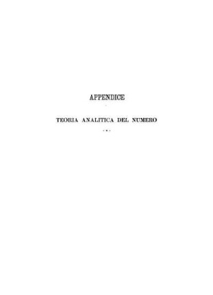 Appendice. Teoria del numero.